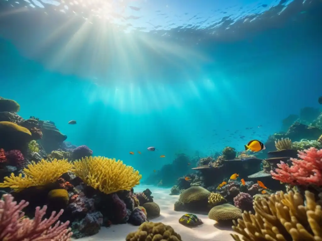 Acuario submarino vibrante: peces exóticos y corales coloridos Un acuario submarino vibrante con peces exóticos saludables y coloridos entre corales