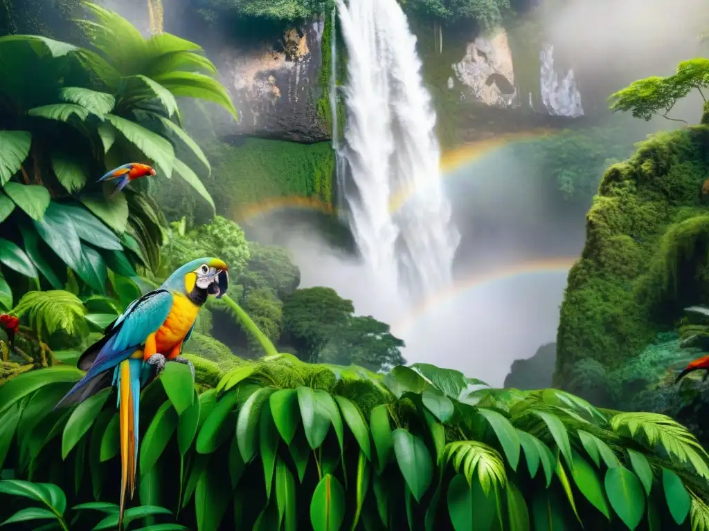 Jungla tropical exótica: loros, monos y serpientes en armonía Una representación artística de mascotas exóticas en la jungla vibrante