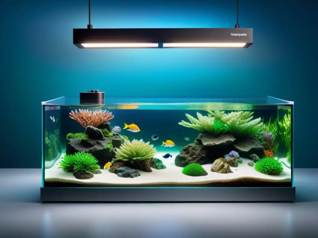 Acuario del futuro: sistema de filtración ultradetallado y futurista Un avanzado sistema de filtración para acuarios del futuro, con tecnología innovadora y diseño eficiente