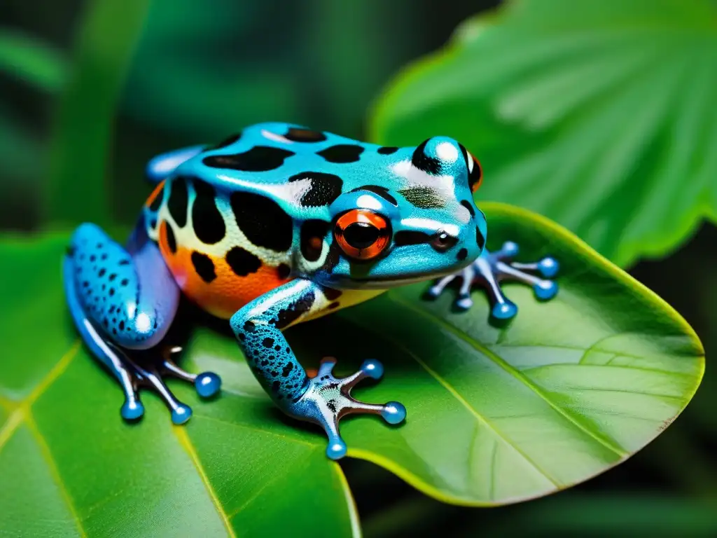 Vida asombrosa de la rana venenosa en la selva Detallada ilustración del ciclo de vida de ranas venenosas, desde huevos vibrantes hasta adulto colorido en exuberante vegetación