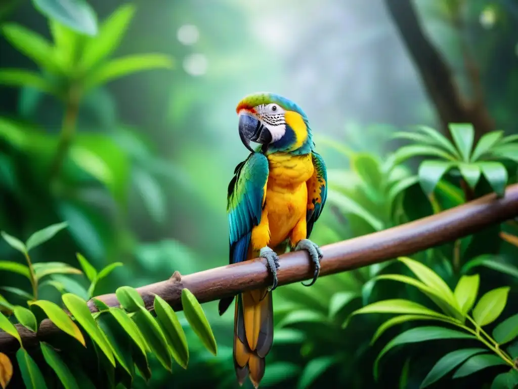 Armonía entre exóticas mascotas en hábitat selvático Un exuberante hábitat en la jungla donde conviven armónicamente loros, iguanas, camaleones y monos pequeños