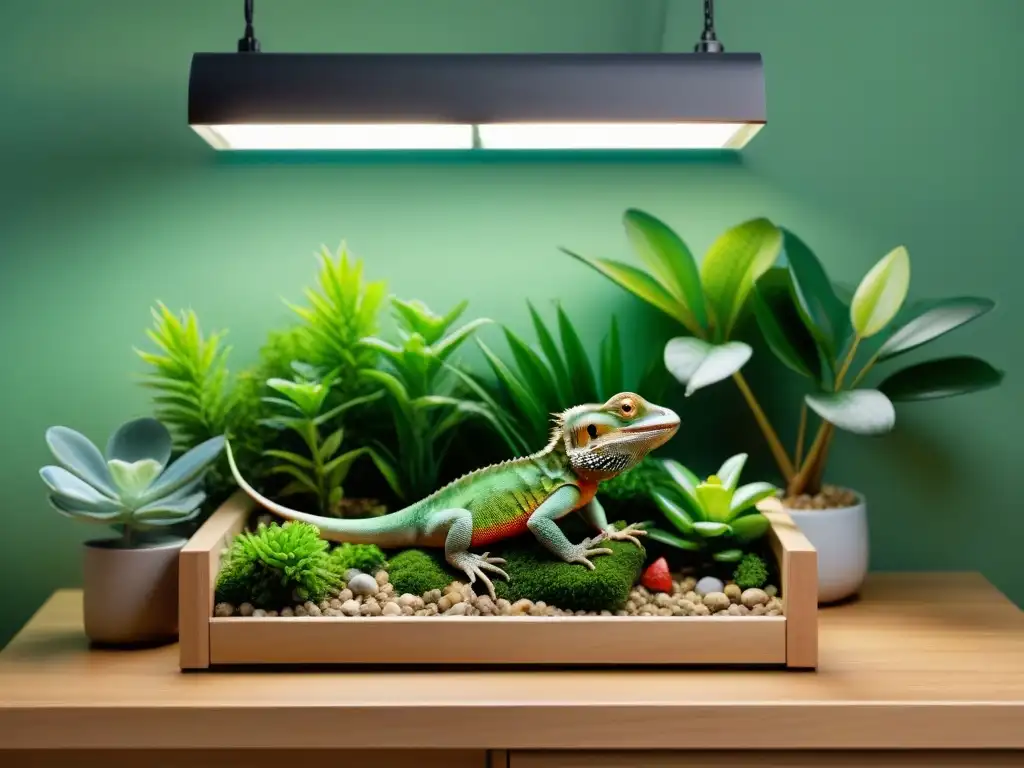 Terrario tropical para lagarto barbudo Un hábitat exuberante para lagarto con los mejores juguetes para una vida de calidad