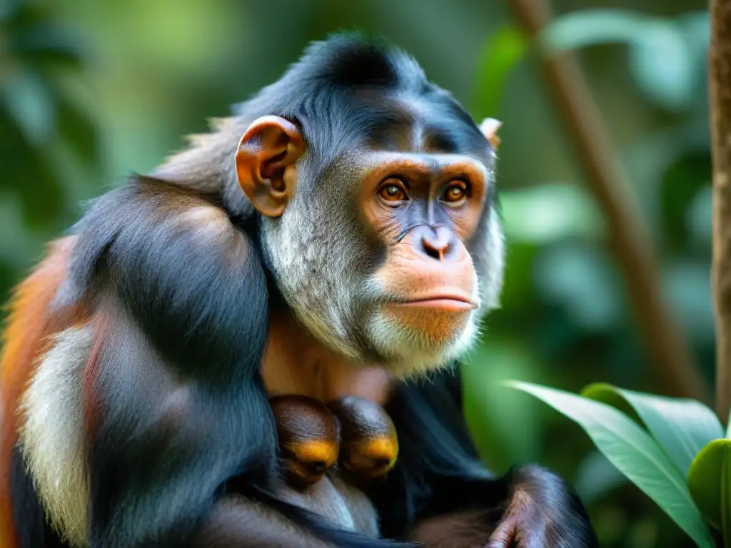 Primates exóticos: expresiones únicas y personalidades fascinantes Una imagen cautivadora de primates exóticos, cada uno con su propia personalidad y carácter
