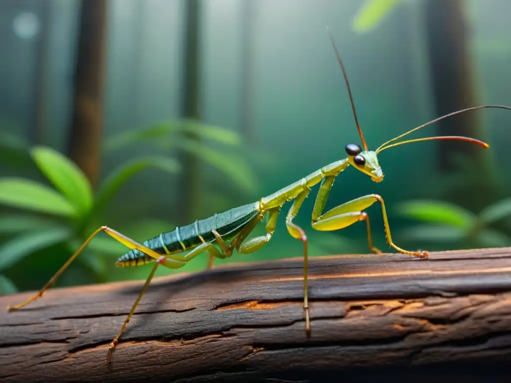 Evolución detallada de fásmidos en bosque exuberante Increíble representación detallada de los orígenes y evolución de fásmidos en un exuberante bosque