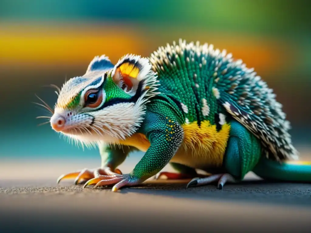 Una interfaz digital ultradetallada muestra iconos de animales exóticos en una app de cuidado de mascotas