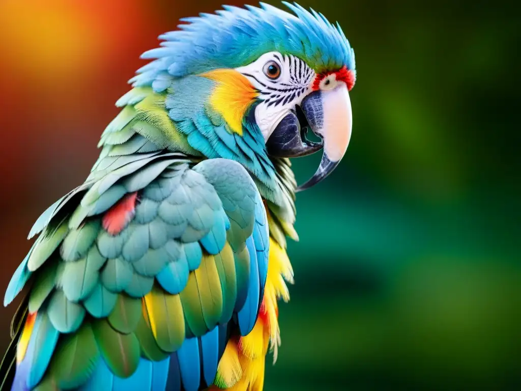 Metamorfosis plumosas: detallado proceso de muda en un loro exótico Un loro exótico experimenta una colorida muda de plumas, ilustrando la belleza y complejidad del proceso de muda en mascotas exóticas