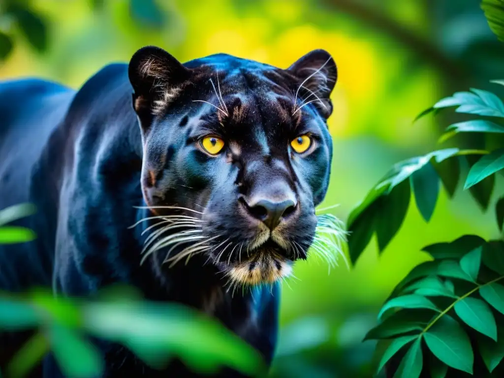 Un majestuoso leopardo negro emerge elegante de la selva, desafiando mitos genéticos mascotas exóticas