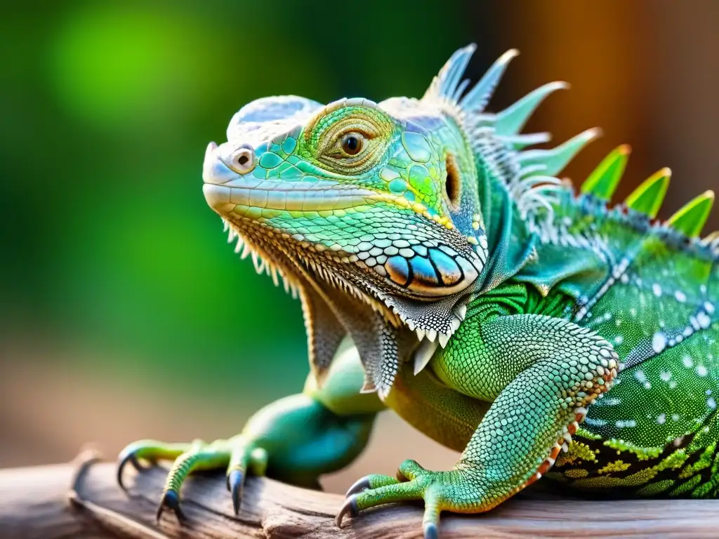 Detalles asombrosos: Iguana verde mudando piel Muda en mascotas exóticas: Detalle de una iguana verde vibrante mudando su piel, mostrando el proceso con realismo y textura