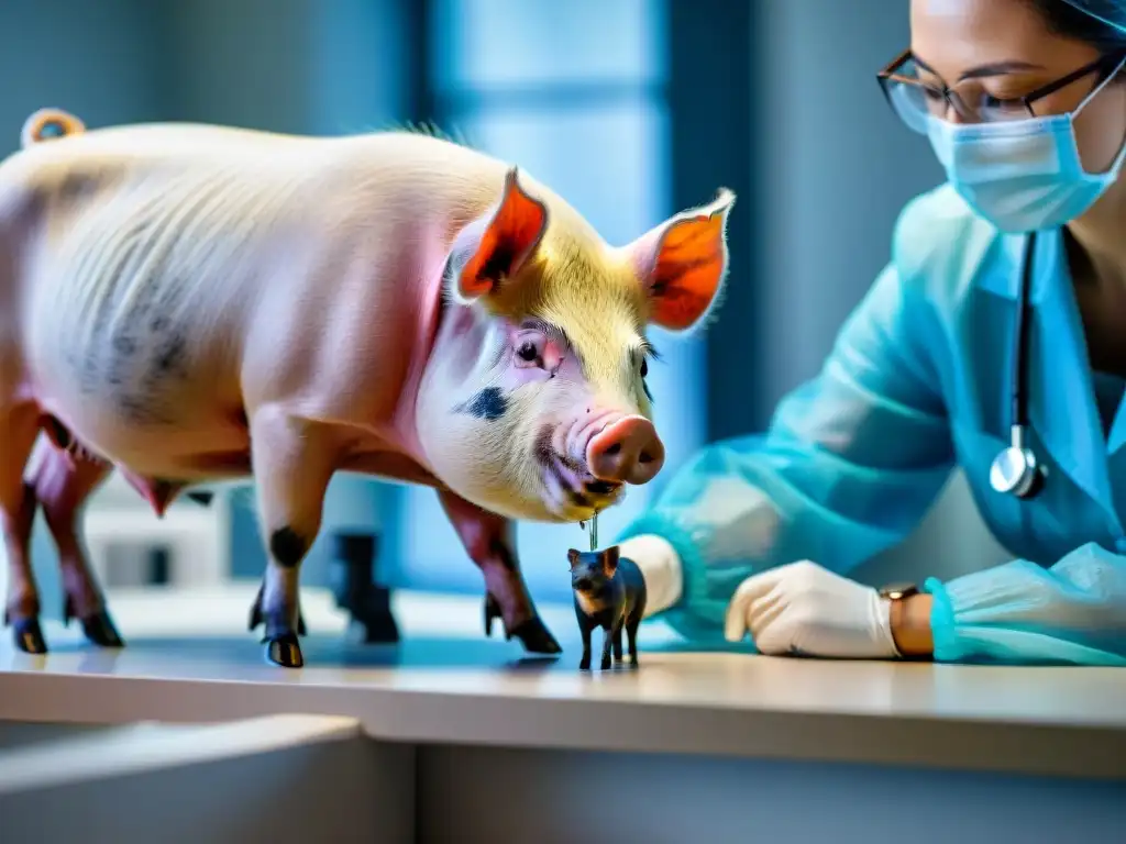 Un minicerdito recibe cuidados en clínica veterinaria