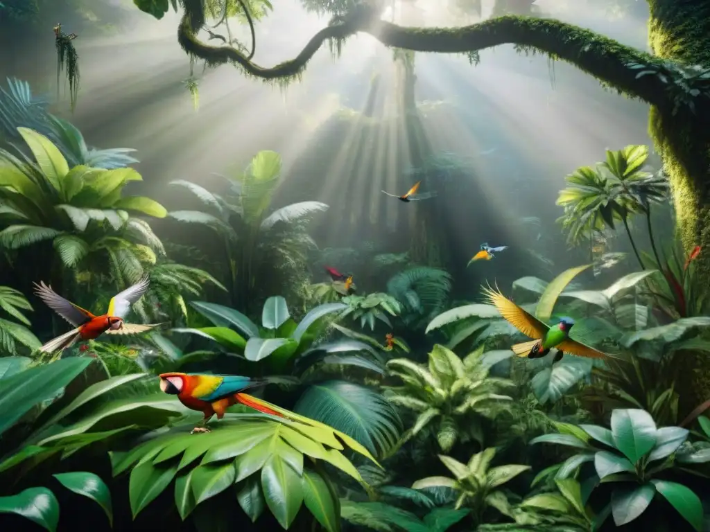 Selva exótica: biodiversidad y belleza en un paraíso natural Un paraíso exuberante para la reproducción de mascotas exóticas en su hábitat natural