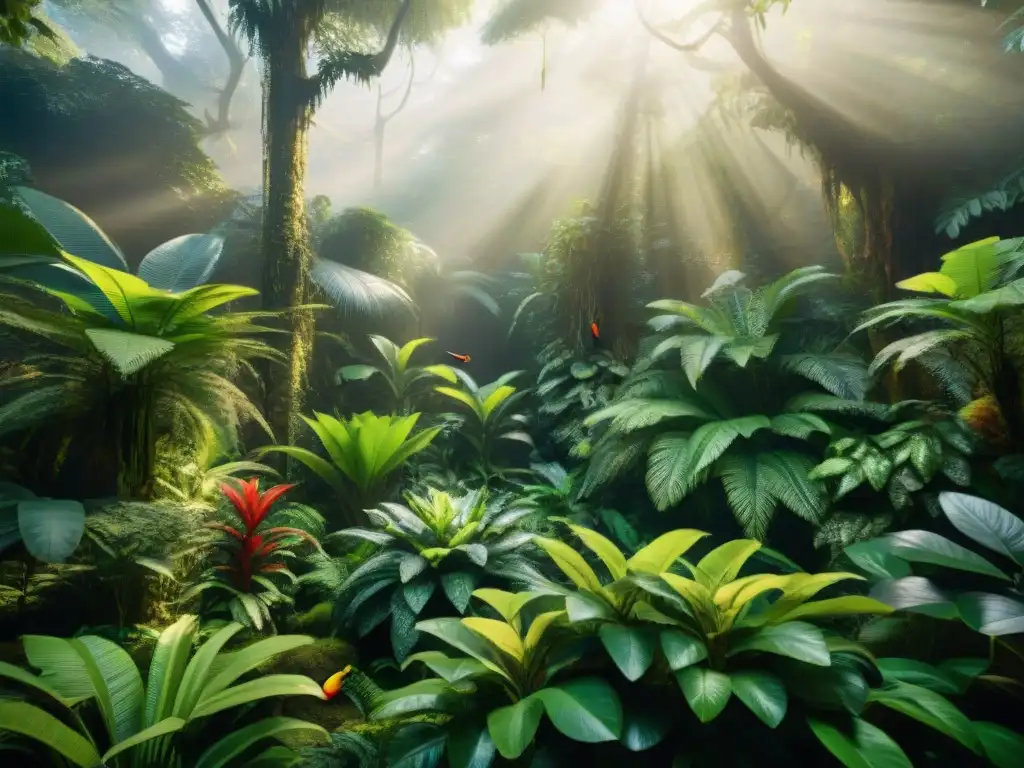 Selva exótica: diversidad animal y vegetal en su esplendor Un paraíso selvático rebosante de vida exótica
