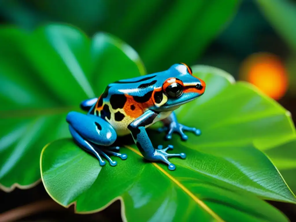 Belleza peligrosa: rana venenosa en la selva tropical Un retrato de una ranita venenosa en una selva tropical, destacando su belleza y peligro