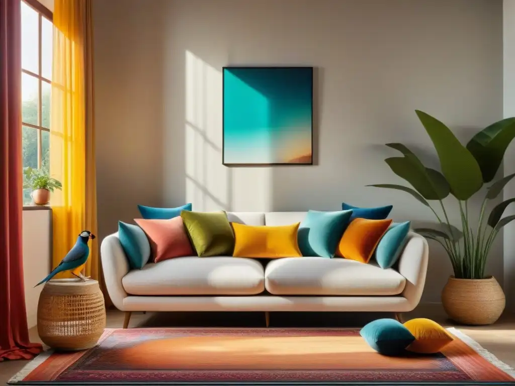 Un rincón acogedor para una ave exótica sénior en un hogar lleno de cuidados y confort