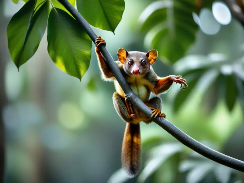 Majestuoso Colugo planeando en la selva Un Sunda Colugo planea entre ramas en un exuberante bosque tropical