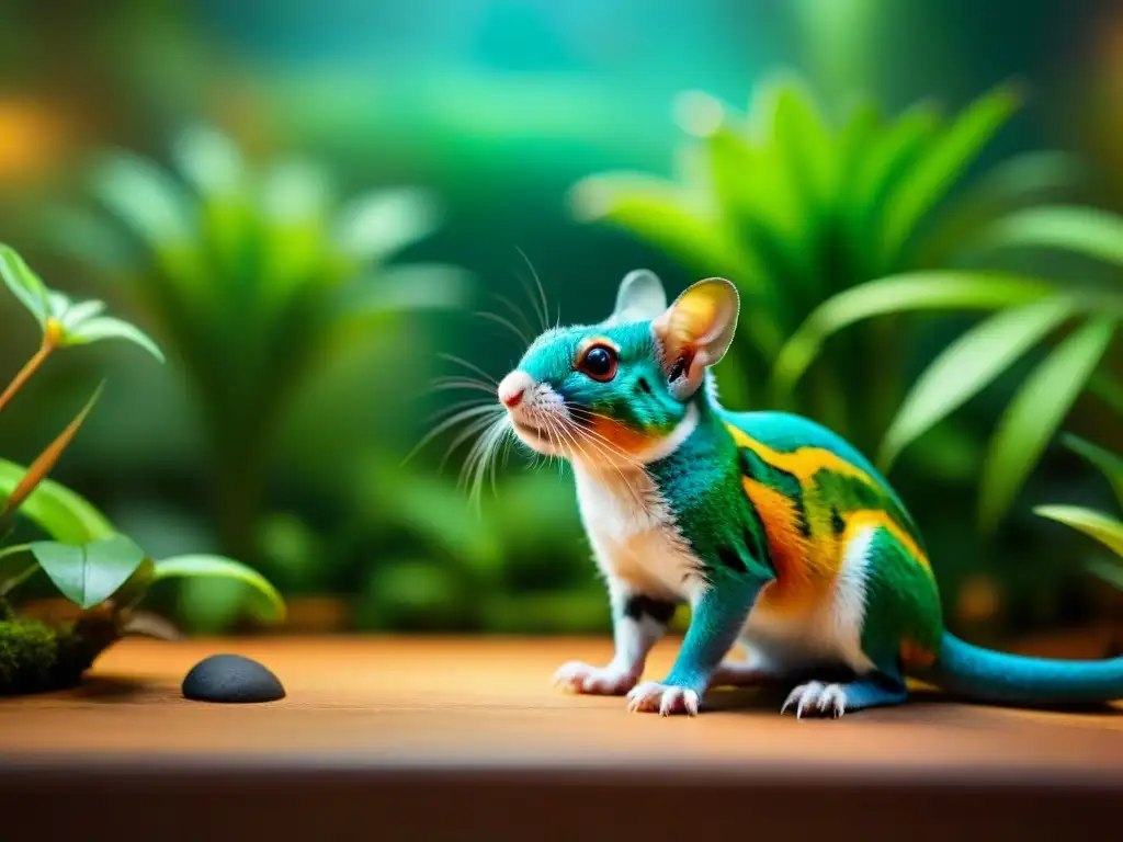 Terrario exótico: oasis vibrante para reproducción Un terrario exuberante y detallado, el nido perfecto para reproducción de mascotas exóticas