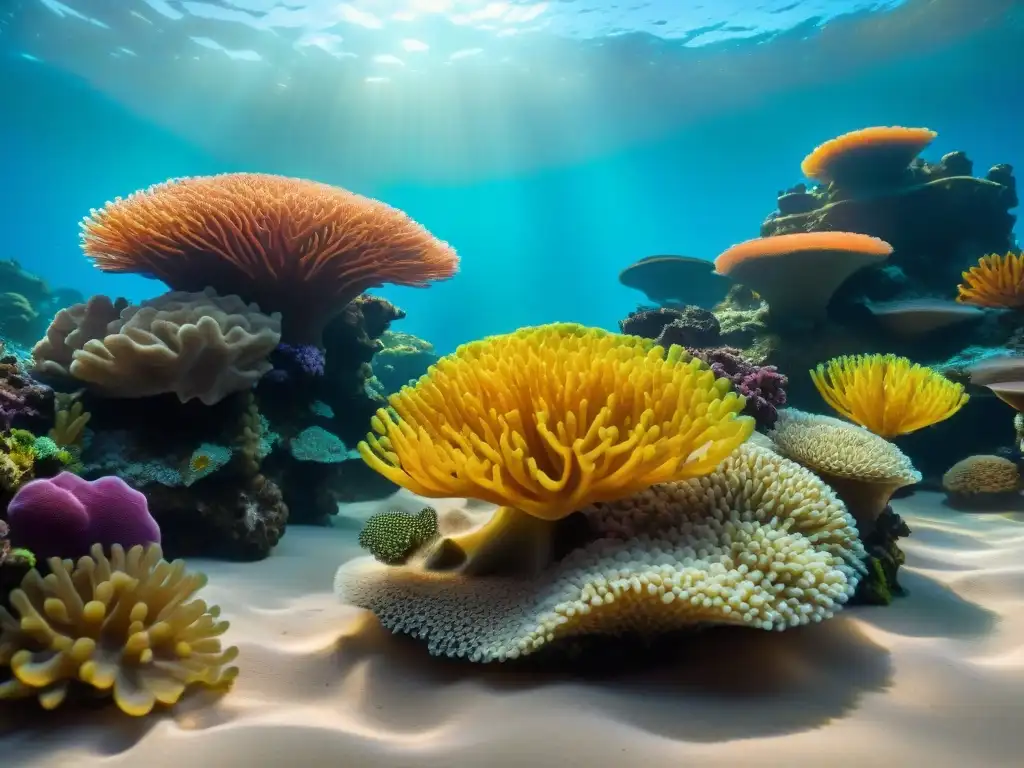 Arrecife de coral vibrante: vida marina en detalle Un vibrante arrecife de coral en un acuario de agua salada, repleto de vida marina y coloridos peces
