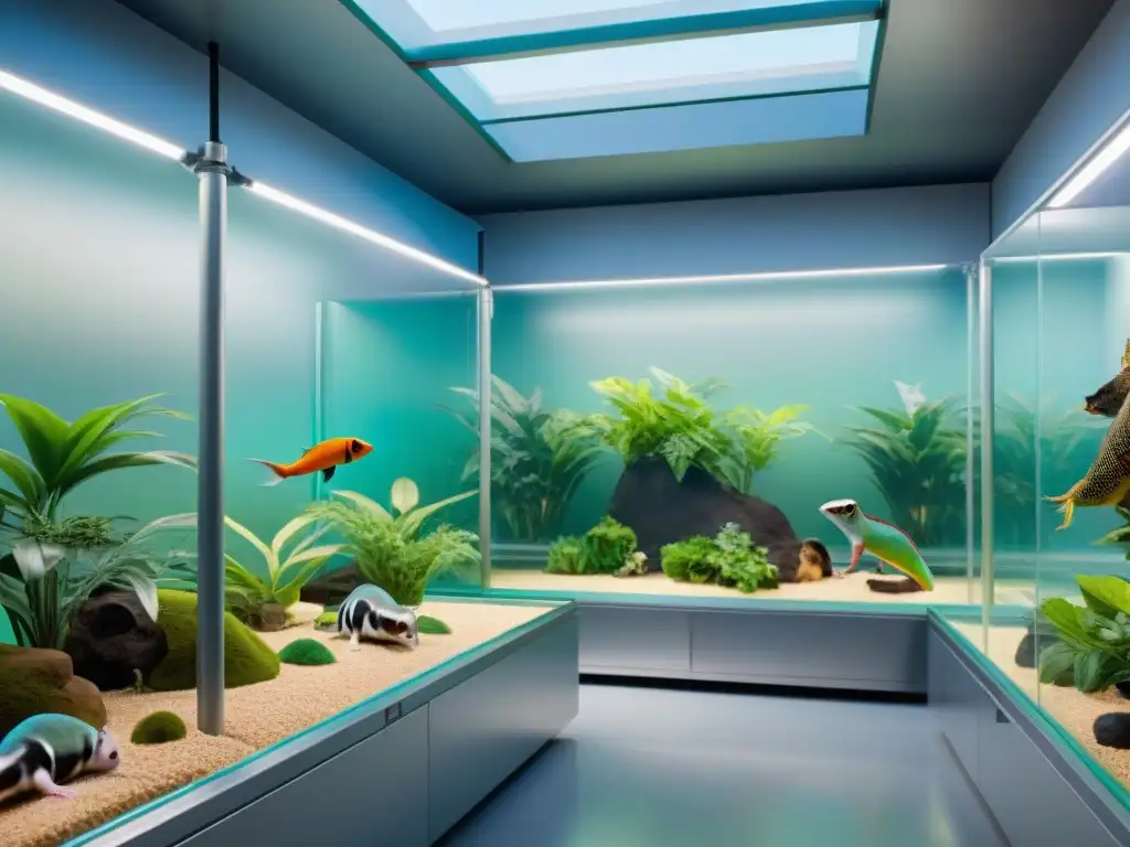 Centro de cría de mascotas exóticas: tecnología avanzada y cuidado experto Un vistazo futurista a una instalación de cría de mascotas exóticas con tecnología de punta y cuidados especializados